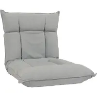 MCW Vloer fauteuil -N44, relax vloer kussen vloer sofa opklapbare fauteuil 6 ligstanden, stevig frame fluweel ~ lichtgrijs