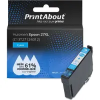 PrintAbout Inktcartridge 27XL (C13T27124012) Cyaan Hoge capaciteit geschikt voor Epson