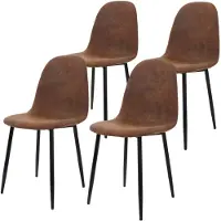 ML-Design Set van 4 eetkamerstoelen Chloe kunstleer | kunstleer bruin 44x87x50 cm eetkamerstoelen | NADUVI