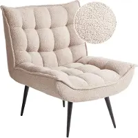 Beliani ALVESTA - Fauteuil - Beige - Bouclé