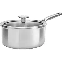 KitchenAid Multi-Ply RVS Steelpan - ø18 cm - 2,1L - met glazen deksel - inductie - PFAS-vrij