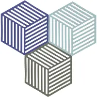 Zone Denmark – Hexagon Onderzetters – 3 Stuks – Indigo, Mist, Olijf-Taupe