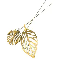 Klong Brass leaves decoratie 2-pack Wood