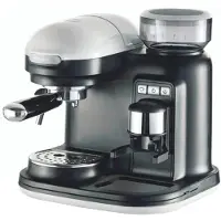 Ariete MODERNA: Espressomachine met pistonfilter en ingebouwde molen, zwart/wit