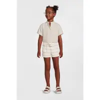 LEVV T-shirt ecru Meisjes Viscose Opstaande kraag Effen - maat 116