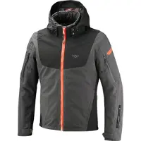Ixon Burning Antraciet Zwart Neon Rood Waterdichte Textiele Motorjas Maat 2XL