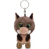 Nici Sleutelhanger GLUBSCHIS Wild Zwijn Truffel Fluffle 9cm bruin - Pluche knuffelhanger met sleutelhanger voor lanyard, sleutelhanger en sleutelhanger