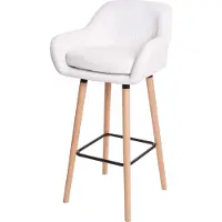 Mendler Barkruk Malmö T381, barkruk counterkruk MVG-gecertificeerd ~ kunstleer, wit