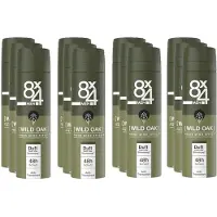 8x4 Deodorant Spray No 8 Wild Oak 150 ml - Voordeelverpakking 12 stuks