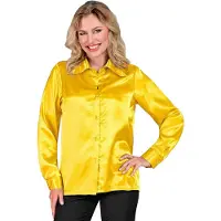 Hobby Hall Jaren 70 Blouse Satijn Geel Vrouw