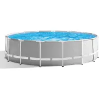 Intex Prism Ø 457x122 Cm Steel Round Frame Above Ground Pool Grijs 16805 Liters