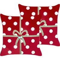 Beliani GUMDROP - Sierkussen set 2 - Rood - 45 x 45 cm - Fluweel