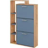 Vicco Orlando Schoenenkantelaar – 80 x 128.3 cm met 3 compartimenten Goldkraft eik/blauw