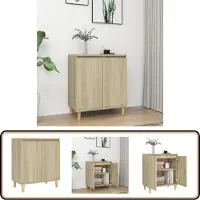 vidaXL Dressoir - Hout - Sonoma Eiken - 60x35x70 cm Dressoir - Scandinavisch Design - Salontafel - Tv Meubel - Opbergkast