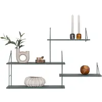 House Nordic Harlem wandrek - 99x17,5x62 cm - staal en hout - groen