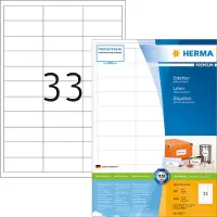 Herma Premium 4613 permanent hechtende etiketten A4 66 x 25,4 mm wit (6.600 etiketten)