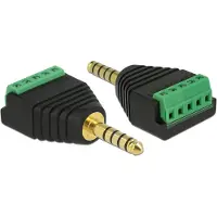 DeLOCK 4,4mm Jack (m) Terminal Block - verguld - 5-polig / stereo