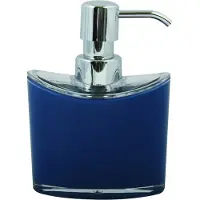 Spirella MSV Zeeppompje/dispenser Aveiro - PS kunststof - donkerblauw/zilver - 11 x 14 cm - 260 ml - Zeeppompjes