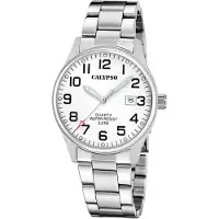 Calypso Kwartshorloge Basic Horloge, herenhorloge, stalen band, analoog, dag