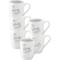 Villeroy & Boch Becher mit Henkel 'Lieblingsmensch' Statement 290 ml Set van 6