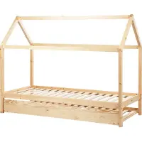 Beliani CRILLON - Onderschuifbed - Lichtbruin - 90 x 200 - Hout