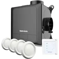 Vent-Axia Multihome AEP advance 368m³/h - vochtsensor, bluetooth en eurostekker + SSU-B RF-regelaar + 4 ventielen