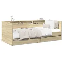 vidaXL Slaapbank met lades zonder matras 90x200 cm sonoma eikenkleurig