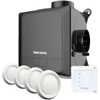Vent-Axia Multihome AEC advance 368m³/h - CO2 inside, vochtsensor, bluethooth en eurostekker + SSU-B RF-regelaar + 4 ventielen