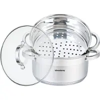 Klausberg 7141 - stoompan - 3 delig - 22cm - rvs - alle warmtebronnen