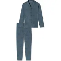 Schiesser Pyjama lang 'Fine Interlock' duifblauw
