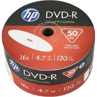 HP DVD-R 4.7GB/120Min/16x Bulk Pack (50 Disc)