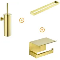 Guido Gusto Toilet accessoires set Mat goud exclusief