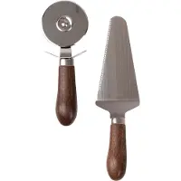 Sagaform Astrid pizza- en quicheset Bruin-zilver
