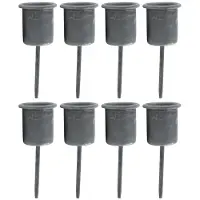 Novaliv 8x grijze kaarsenhouders I kaarsenstok 7,1 x Ø 2,8 cm kaarsensteker voor adventskransdecoratie I kaarsenspies kandelaar I kerstdecoratie