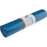 Deiss PREMIUM PLUS afvalzakken, gerecycled LDPE, scheurvast, B 700 x H 1100 mm, 120 liter, 31 µm, blauw, 250 stuks
