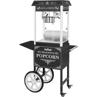 Royal Catering Popcornmachine met onderstel - Retro-ontwerp - Zwart