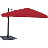 Mendler Zweefparasol -A96, parasol catering 3x3m (Ø4.24m) polyester/aluminium 23kg ~ Flap, bordeaux met voet, draaibaar