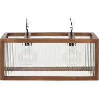 Beliani PENNA - Hanglamp - Lichtbruin - Mangohout