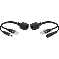 DeLOCK Passieve Power over Ethernet (PoE) adapter kit - RJ45 + DC 5,5 x 2,1 mm / zwart - 0,20 meter