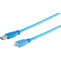 S-Impuls Micro-USB kabel, USB-A stekker / USB-B stekker, 3.0, blauw, 5 meter
