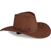 Relaxdays cowboyhoed carnaval - dames - mannen - volwassenen - accessoires - donkerbruin