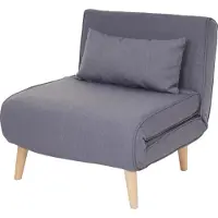Mendler Slaapbank -D35, functionele slaapbank inklapbare fauteuil relaxfauteuil jeugdfauteuil fauteuil, stof/textiel ~ lichtgrijs