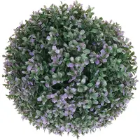 MCW Kunststruik -L77, bol decoratieve plant buxus, buiten Ø 35cm ~ paars