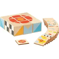 Goki Puzzel - Spel - 9 Blokken - 25 Patronen - Hout - 3 Jaar