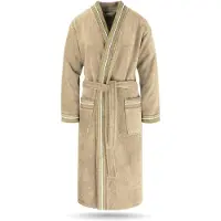 Normani Badjas lang beige / wit