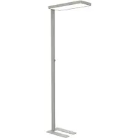 MAUL LED vloerlamp MAULjura, 62 W, 9200 lm, 4000 K, direct/indirect licht, dimbaar, H 1965 mm, aluminium, zilver