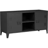 En.casa TV meubel Kotka 113x40x58 cm staal met 2 deuren zwart []
