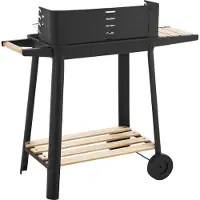 Casa.pro Grillwagen "Ari", 78x86x30 cm, zwart/bamboe