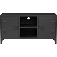 En.casa TV-kast 'Kotka' met 2 deuren, metaal, 113 x 40 x 58 cm, zwart