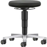 BIMOS ESD-kruk , conform EN 61340-5-1, in hoogte verstelbaar, dubbele wielen, ESD-stoffen bekleding, zwart